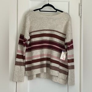 NWT Peyton Primrose Cream Knit Striped Sweater, size L